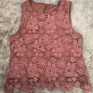 Pink Eyelet Lace top